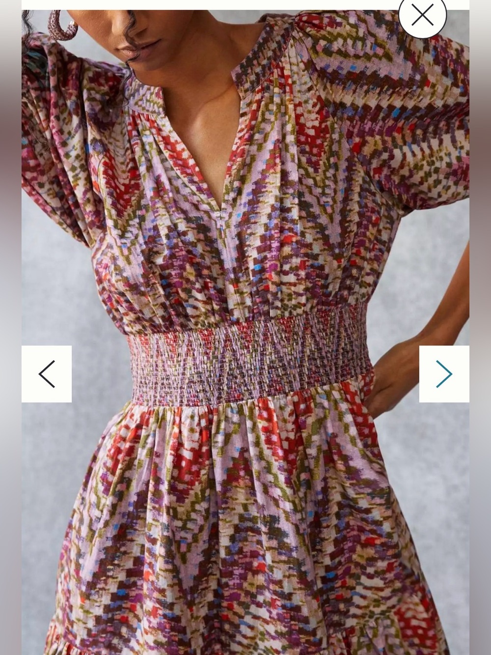 Anthropologie Smocked-Waist Midi Dress in Multicolor - Picture 4 of 9
